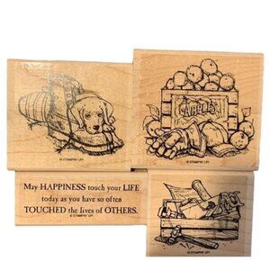 Stampin Up! For Father Rubber Stamp Set Classic Wood-Mounted